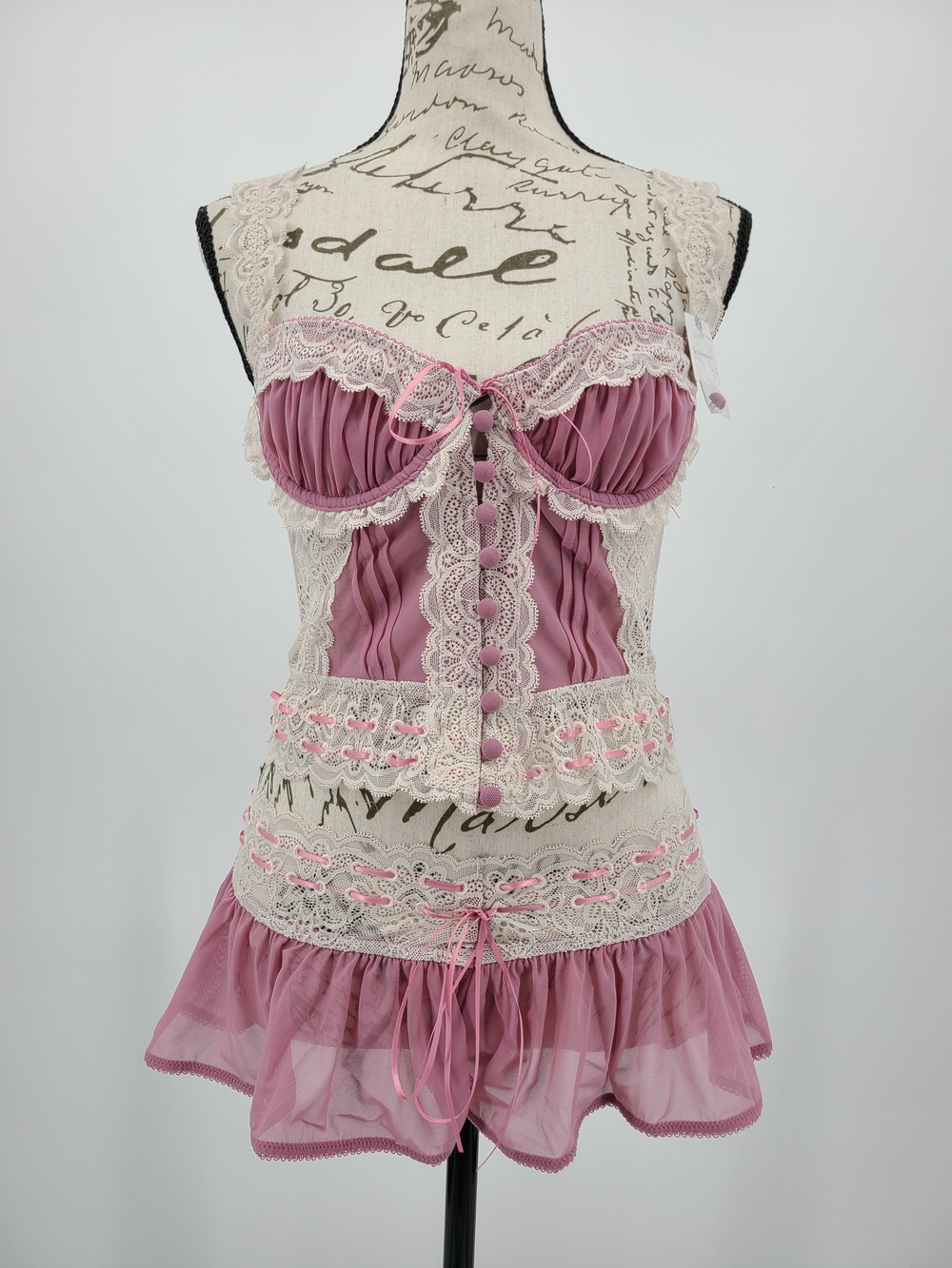 Anthropologie's LyreBird Dusty Rose Coquette Bustier Set Size
